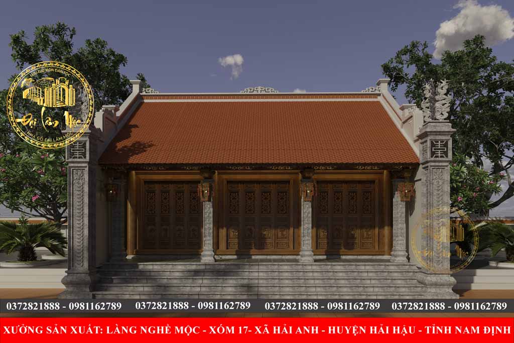 Mẫu nhà gỗ 3 gian truyền thống xây tường – Giải pháp hiện đại giữ hồn xưa Mẫu nhà gỗ 3 gian truyền thống xây tường – Giải pháp hiện đại giữ hồn xưa