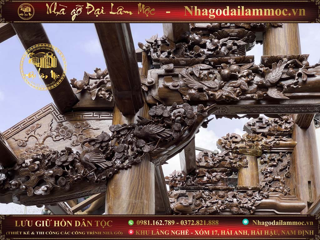 Lắp Dựng Khung Nhà Gỗ 5 Gian Tại Hải Anh Hải Hậu Nam Định | Đại Lâm Mộc