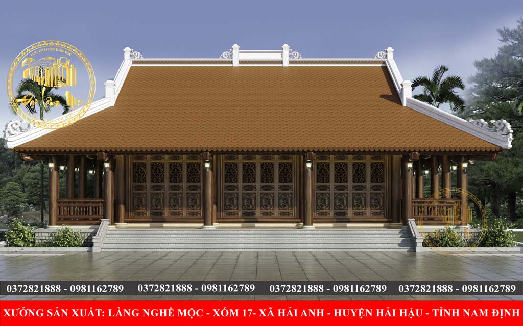 NHÀ GỖ 3 GIAN 4 MÁI THẲNG – KIẾN TRÚC CỔ TRUYỀN VỚI HIÊN CHẠY 3 MẶT ĐẦY TINH TẾ NHÀ GỖ 3 GIAN 4 MÁI THẲNG – KIẾN TRÚC CỔ TRUYỀN VỚI HIÊN CHẠY 3 MẶT ĐẦY TINH TẾ