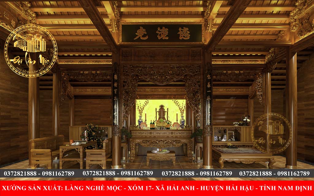 Bài Trí Nội Thất Nhà Gỗ 3 Gian 2 Dĩ – Gìn Giữ Hồn Việt Qua Không Gian Cổ Truyền Bài Trí Nội Thất Nhà Gỗ 3 Gian 2 Dĩ – Gìn Giữ Hồn Việt Qua Không Gian Cổ Truyền