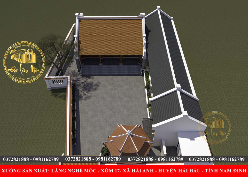 Khuôn Viên Nhà Gỗ 3 Gian Kết Hợp Indochine – Tinh Hoa Kiến Trúc Truyền Thống & Hiện Đại Khuôn Viên Nhà Gỗ 3 Gian Kết Hợp Indochine – Tinh Hoa Kiến Trúc Truyền Thống & Hiện Đại