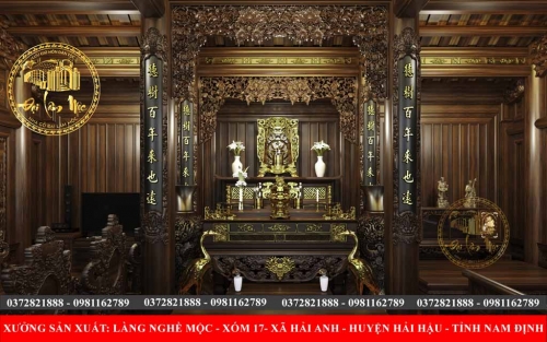 Bố trí nội thất nhà gỗ truyền thống bắc bộ