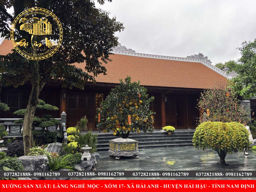 NHÀ GỖ 5 GIAN CỰC ĐẸP TẠI SÓC SƠN – HÀ NỘI